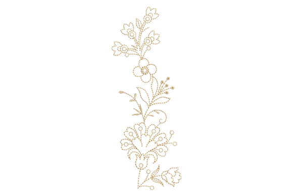 Floral Leaves Embroidery Design for Small Business Branding