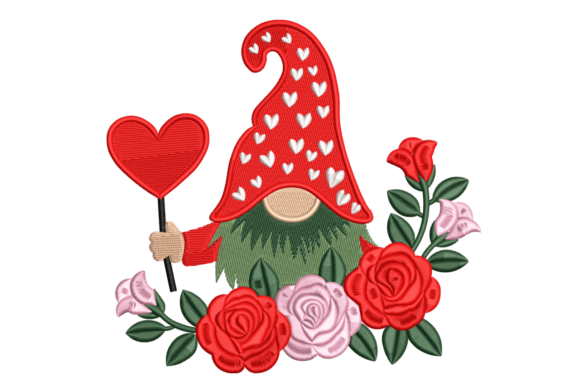 Valentine Gnome with Roses – Embroidery Review